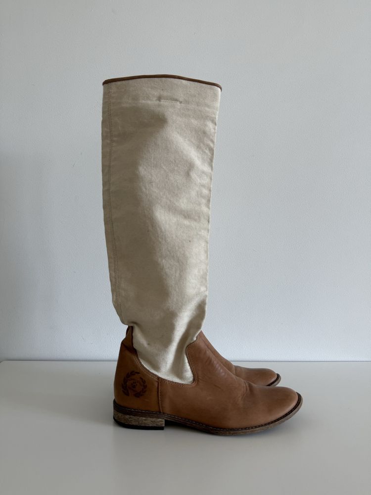 Vintage Boots - kozaki ze skóry i płótna