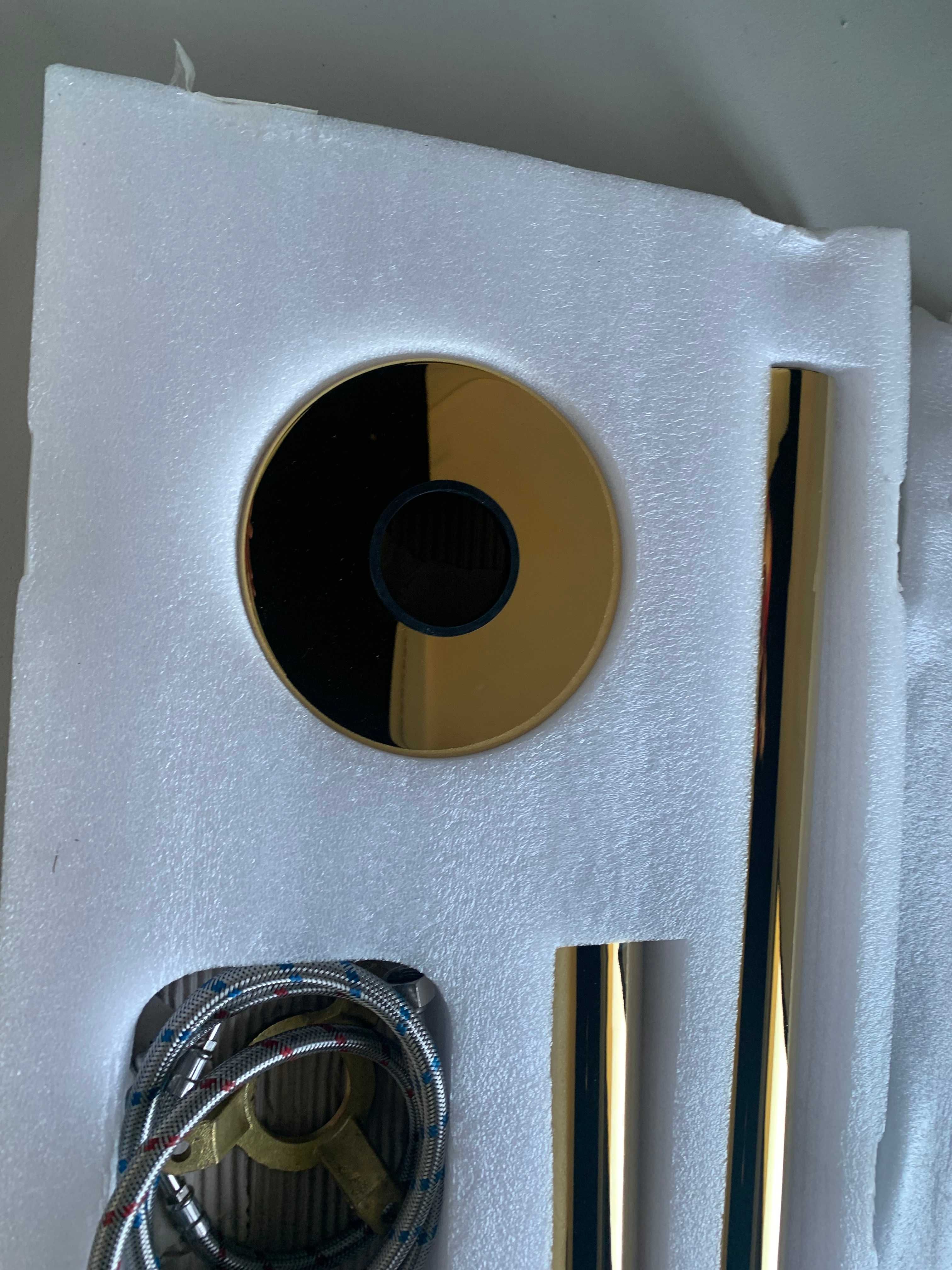 Bateria umywalkowa podłogowa wannowa ZŁOTA Gold