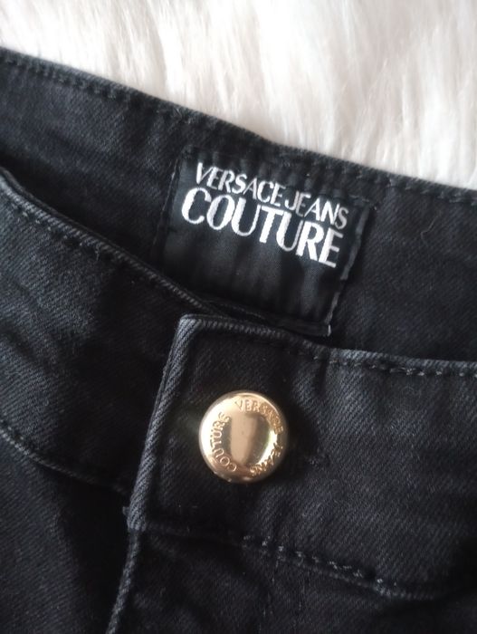 Spodnie czarne jeansowe Versace