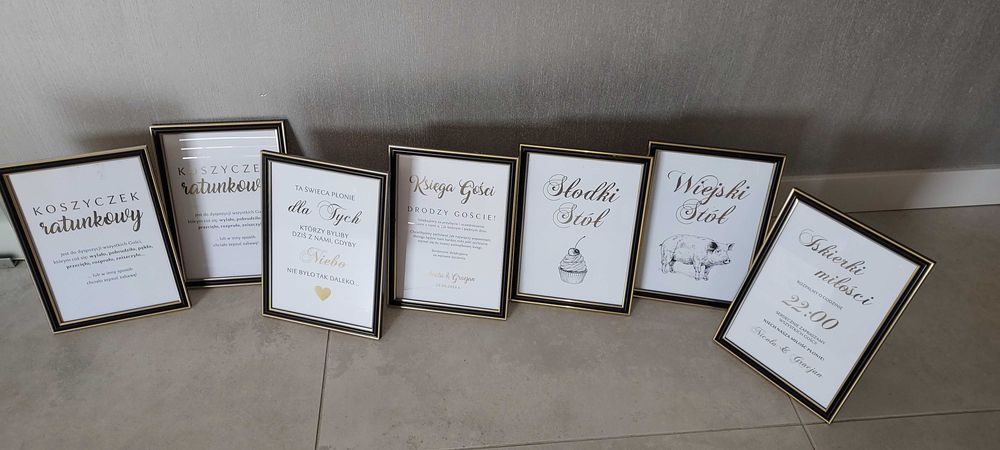 Ramki na sale weselną