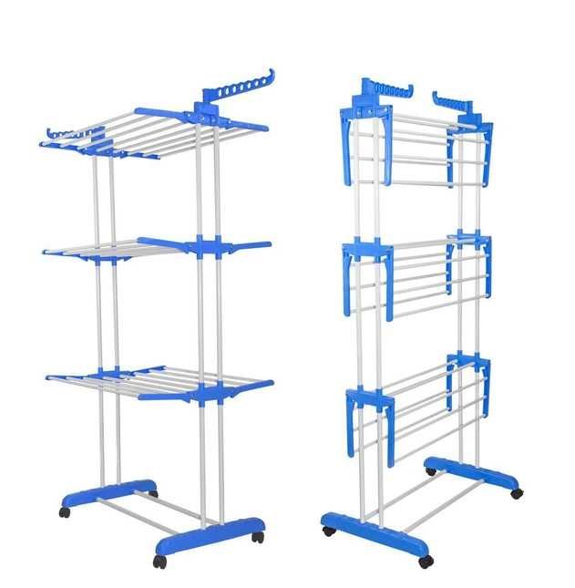 Сушилка,Сушарка для белья напольная Tiers Garment Rack ABS  Синий