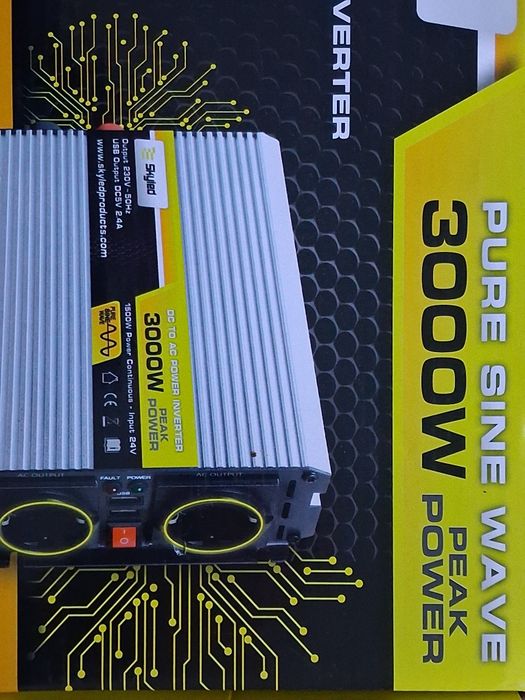 3000вт Чистый Синус. 24/220, Микроволновка, Холодильник, Котел, Насос