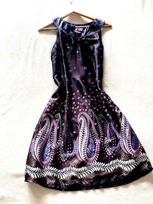 Sukienka satynowa midi mini retro vintage 36 s 38 m 40 l