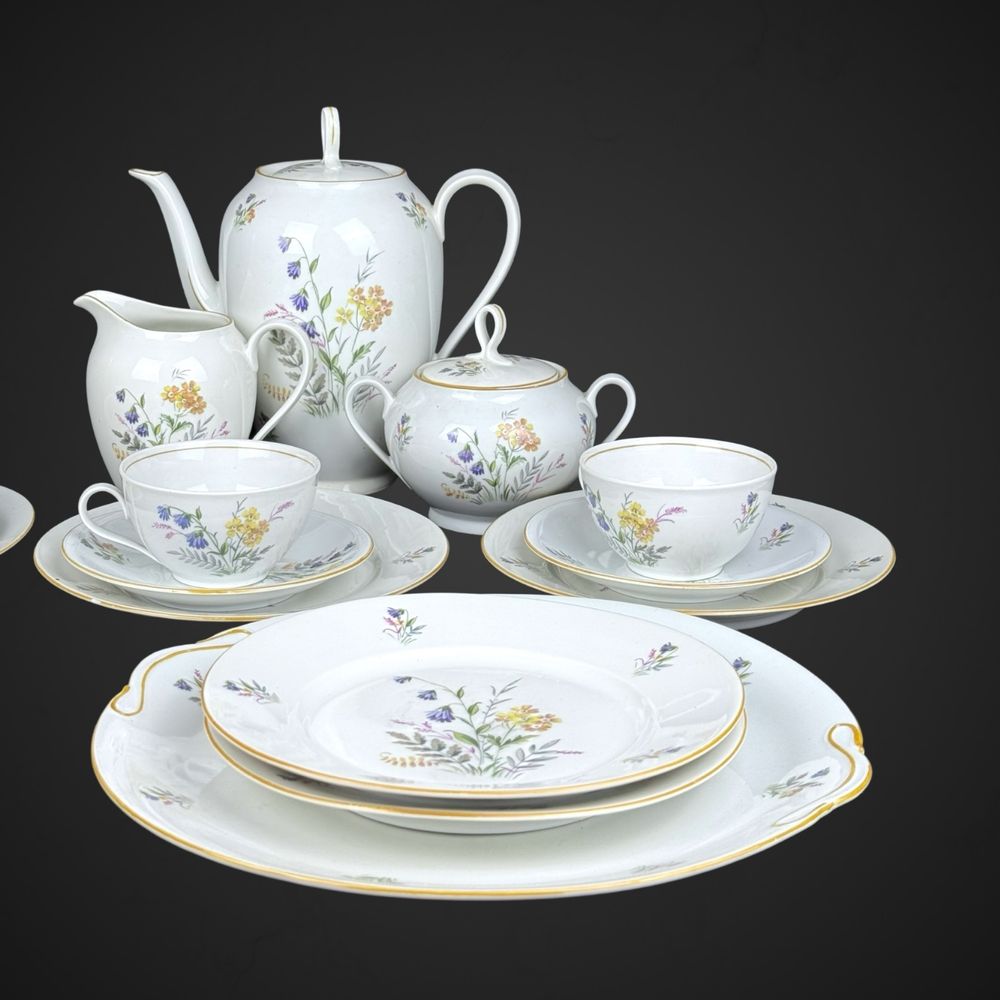 Serwis porcelana Weimar sygnatura EJR w stylu Botanica B41/040520