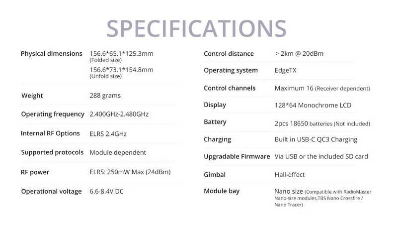 Новый комплект аппаратуры RADIOMASTER Pocket Crush (ELRS 2.4GHz)