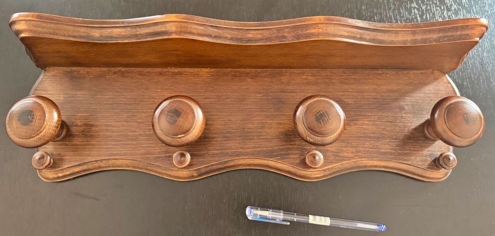 Bengaleiro de madeira maciça rústico para parede