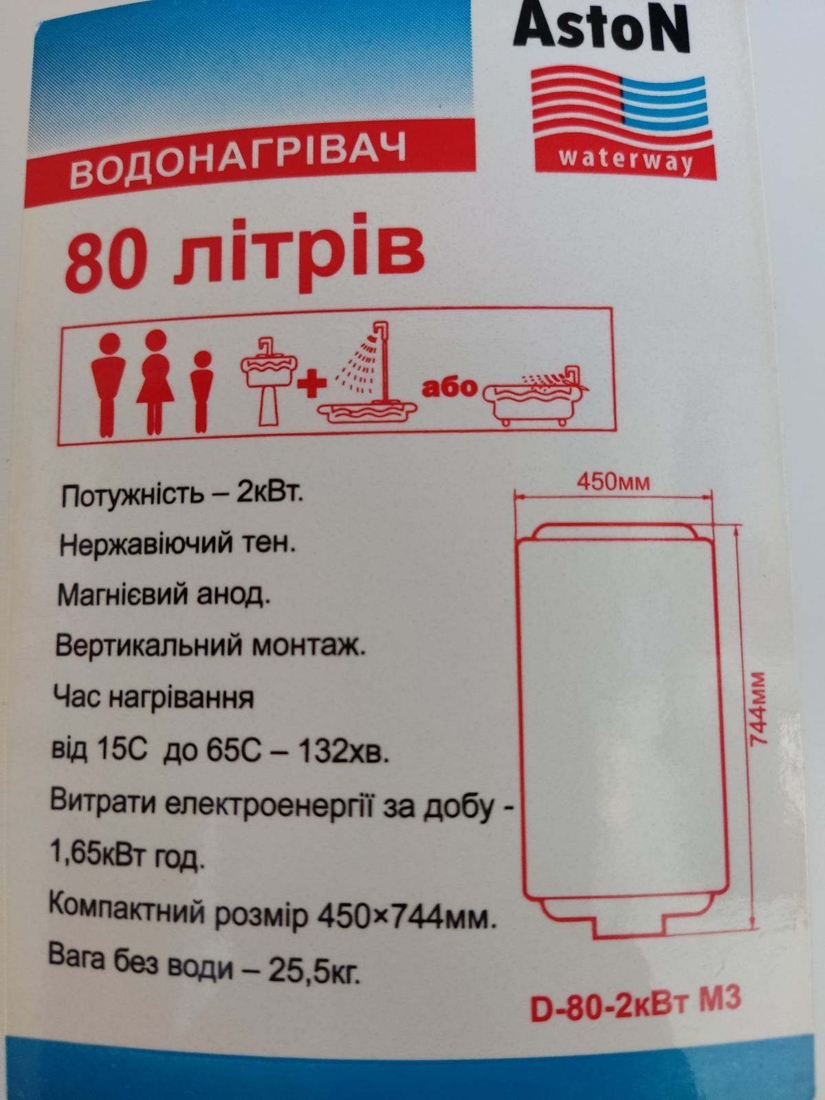 Бойлер на 80 літрів