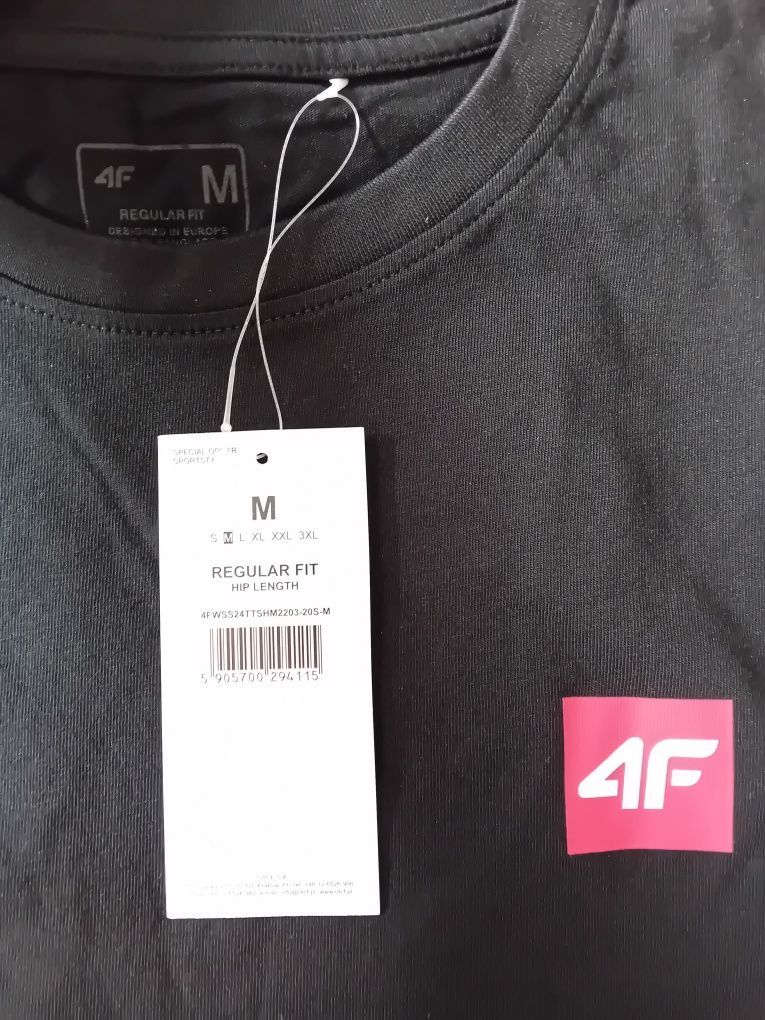 NOWA! T-shirt 4F męski czarny M