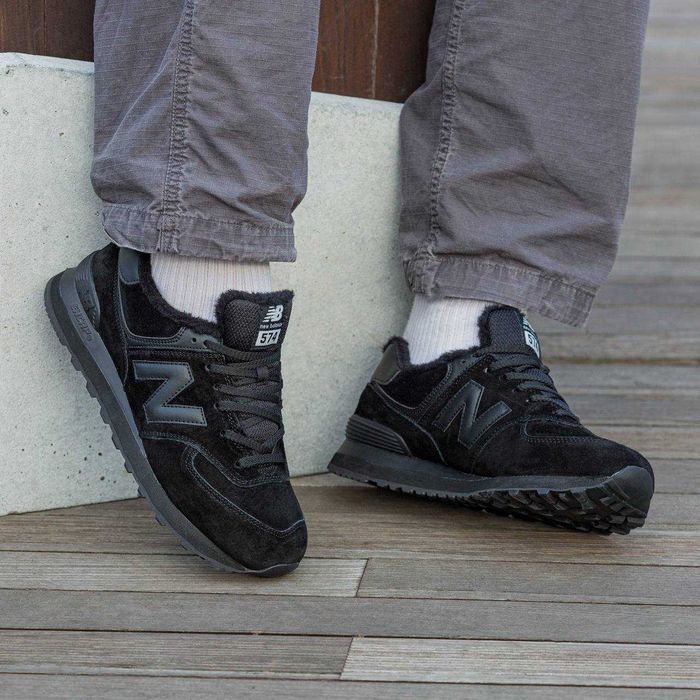 Унисекс зимние замшевые кроссовки New Balance 574 Winter Fur ню беланс