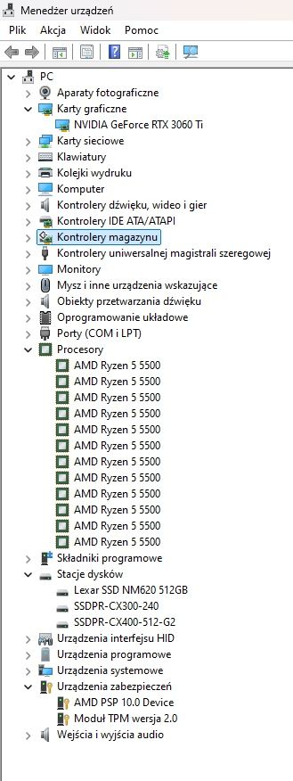 Komputer Rtx 3060ti ryzen 5500 36gb ram
