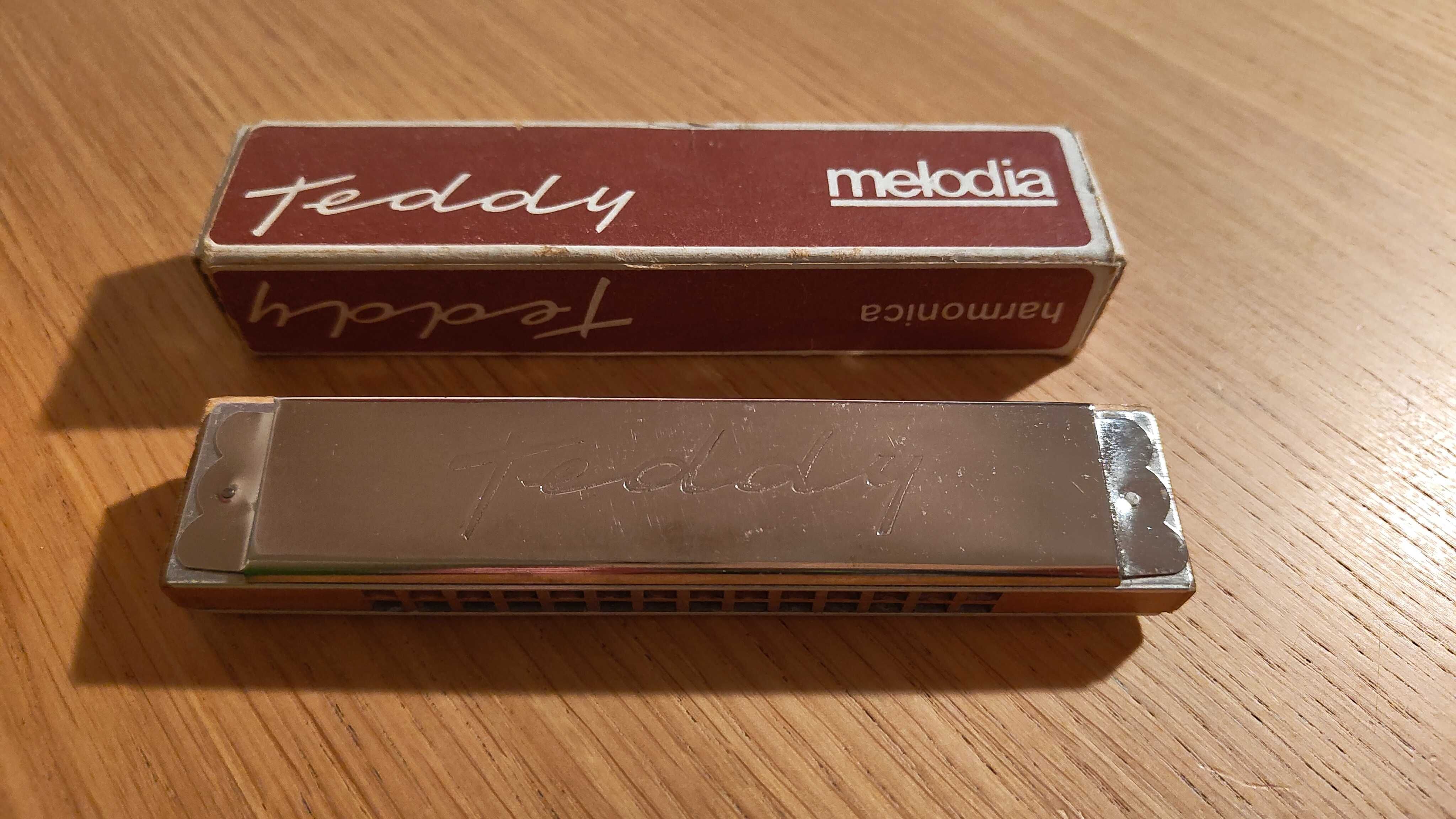 Polska harmonijka ustna Teddy Melodia harmonica czasy PRL instrument
