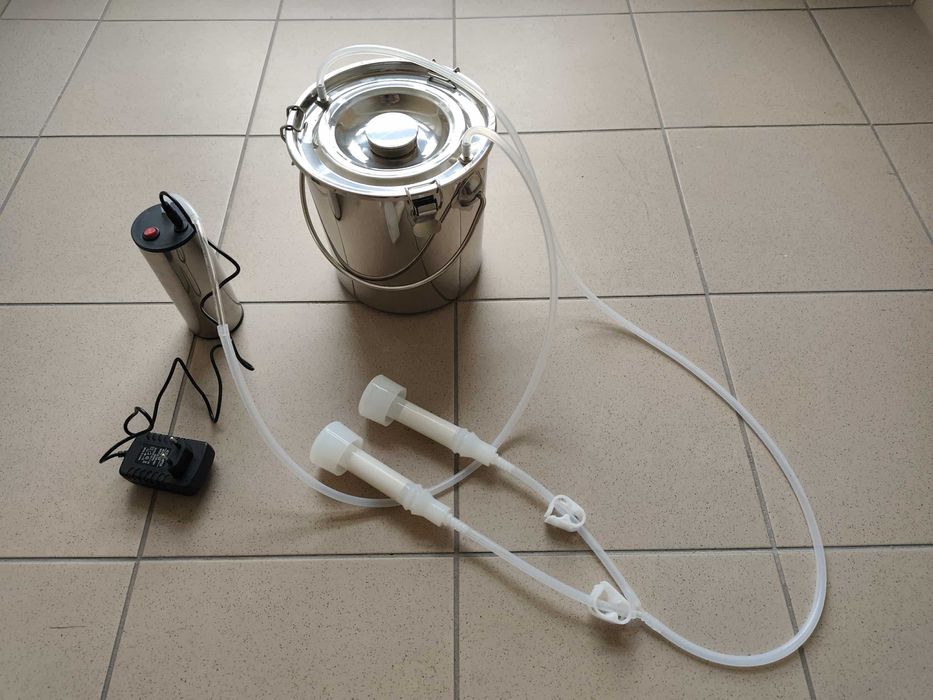 Dojarka dla KOZY lub Owcy - Aparat udojowy - duży pojemnik na Mleko.