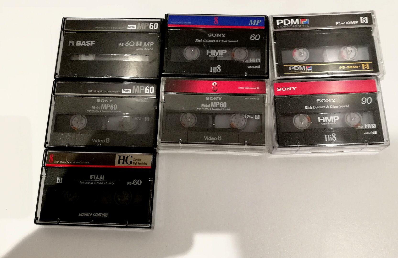 Cassetes VH8 - vários tempos