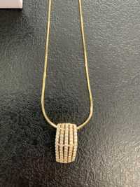 Złoty łańcuszek żmijka plus wisiorek pr. 585