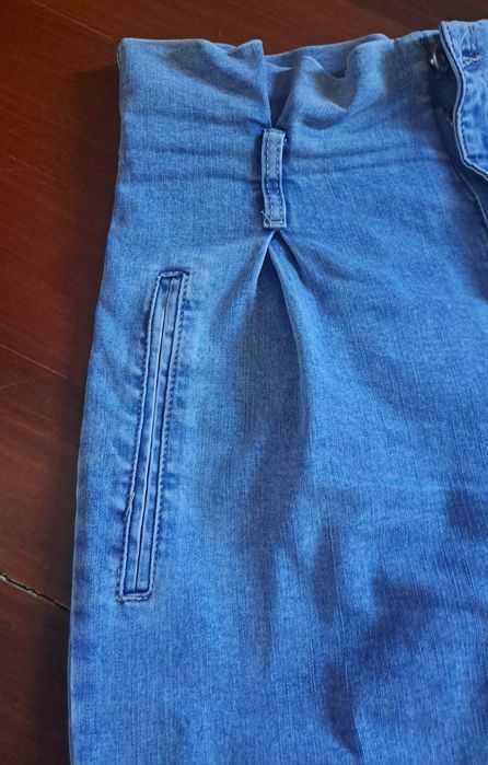 Calças ganga mum fit Tam L