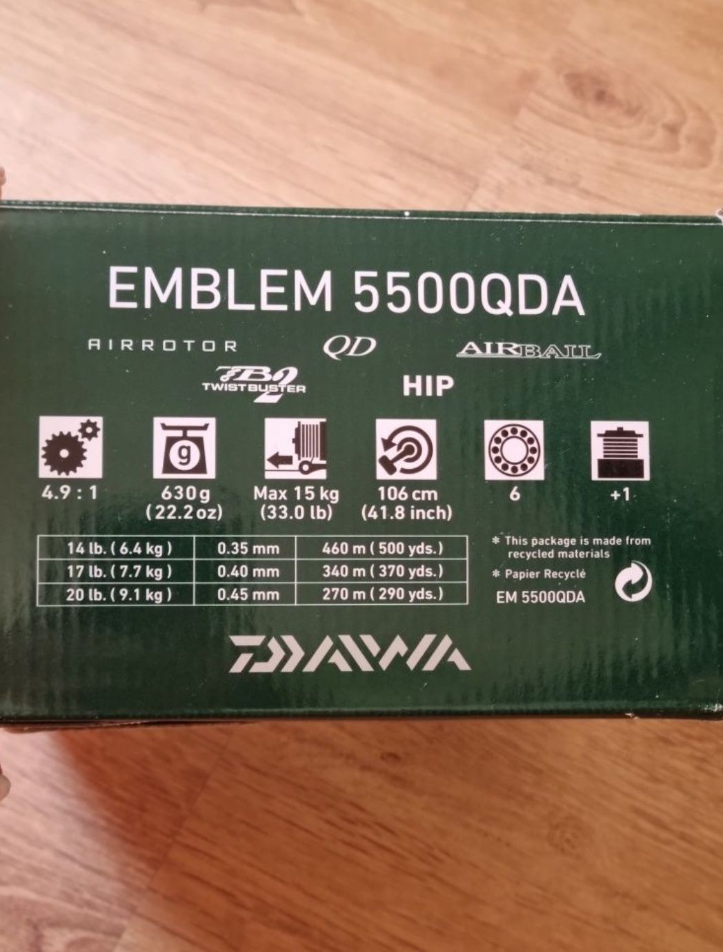 Катушка карповая Daiwa Emblem 5500 QDA +  запасная шпуля