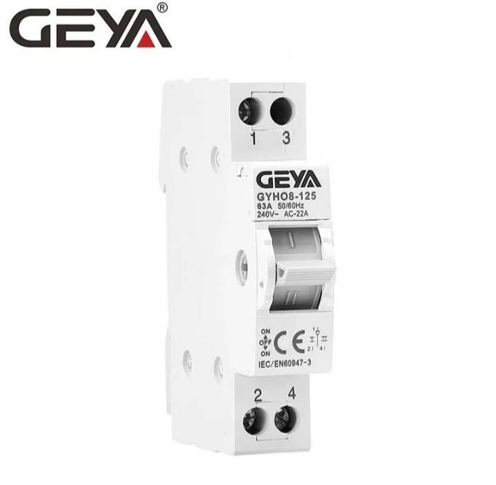 Модульний ручний трипозиційний перемикач введення резерву GEYA 220V 1P