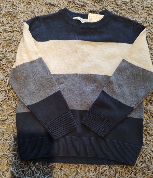 Nowy sweterek H&M 98/104 paski granat niebieski