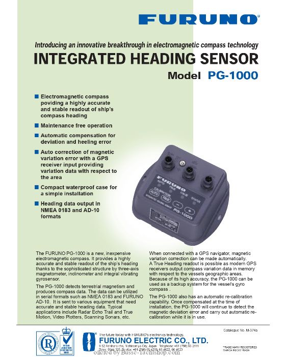 FURUNO PG-1000 sensor de rumo integrado