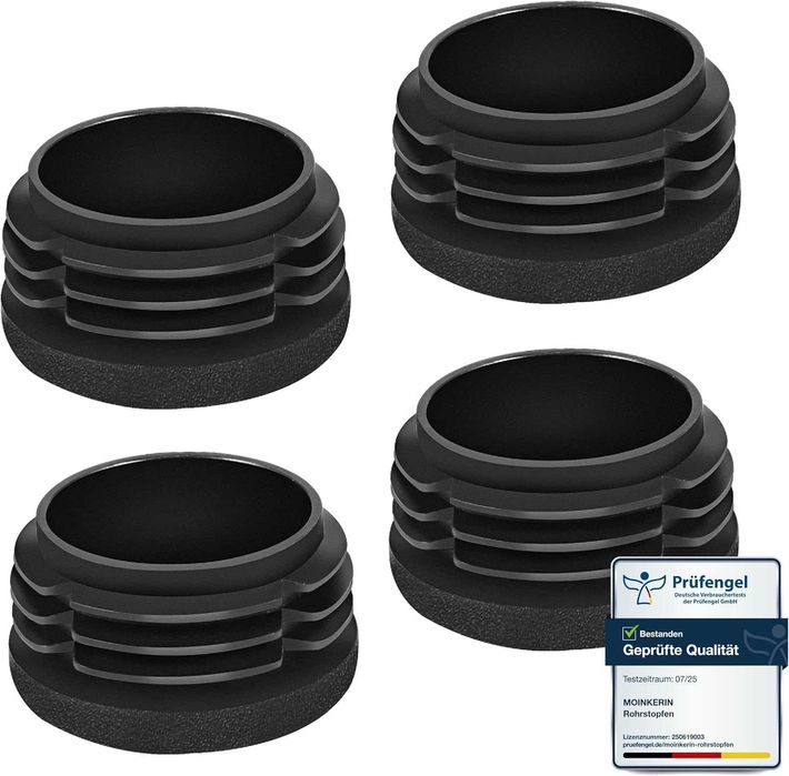 Plastikowe Zaślepki 25 x 25 mm - Okrągłe Wkładki Do Rur Metalowych