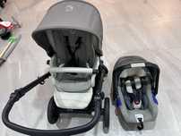 Carrinho e ovo de bebe com oferta de mala e capa chuva