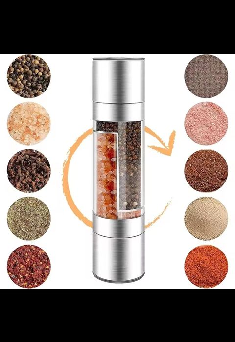 Млинок для солі та перцю та спецій 2в1 нержавіюча сталь