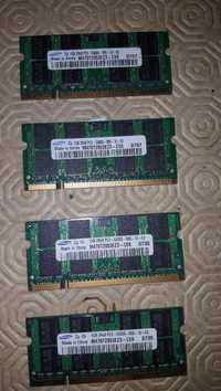 4 X Memória para Portátil Samsung 1G 2Rx8 PC2-5300s-555-12-E3