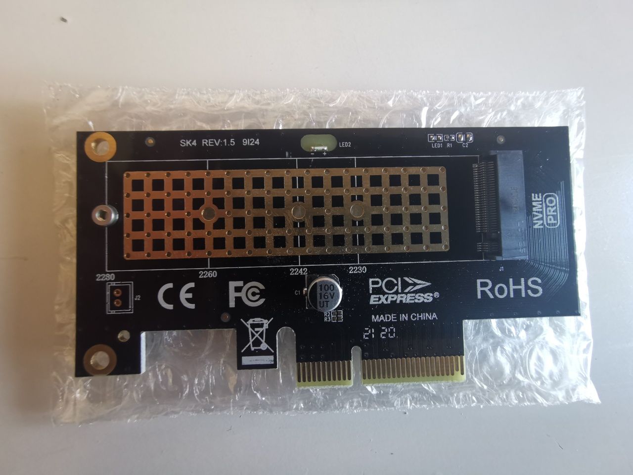 Adaptador M.2 NVMe SSD Pci Express 4.0 X4