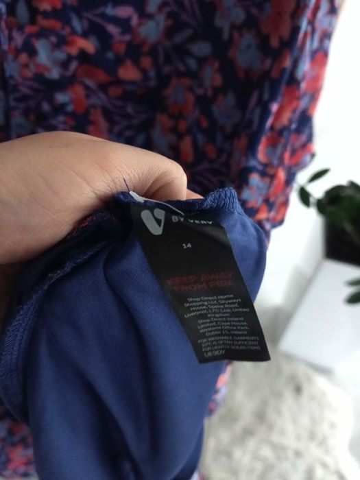 Sukienka XL jesienna falbany V by Very jak nowa elegancka /na codzień