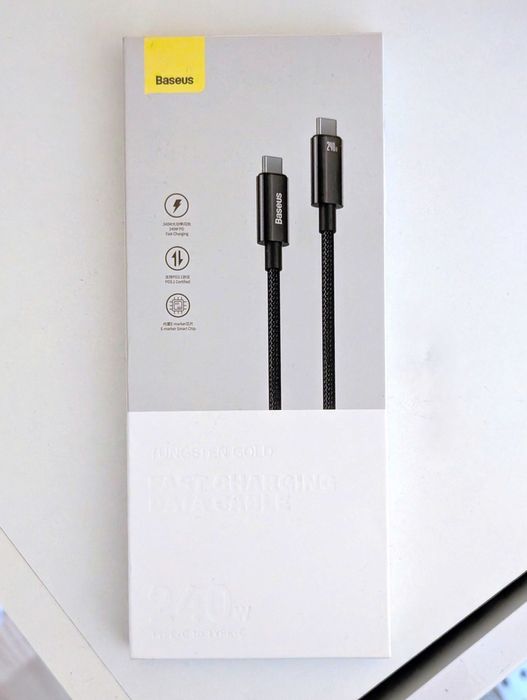 Кабель Baseus Tungsten Gold Type-C to Type-C 240W 2 м Black