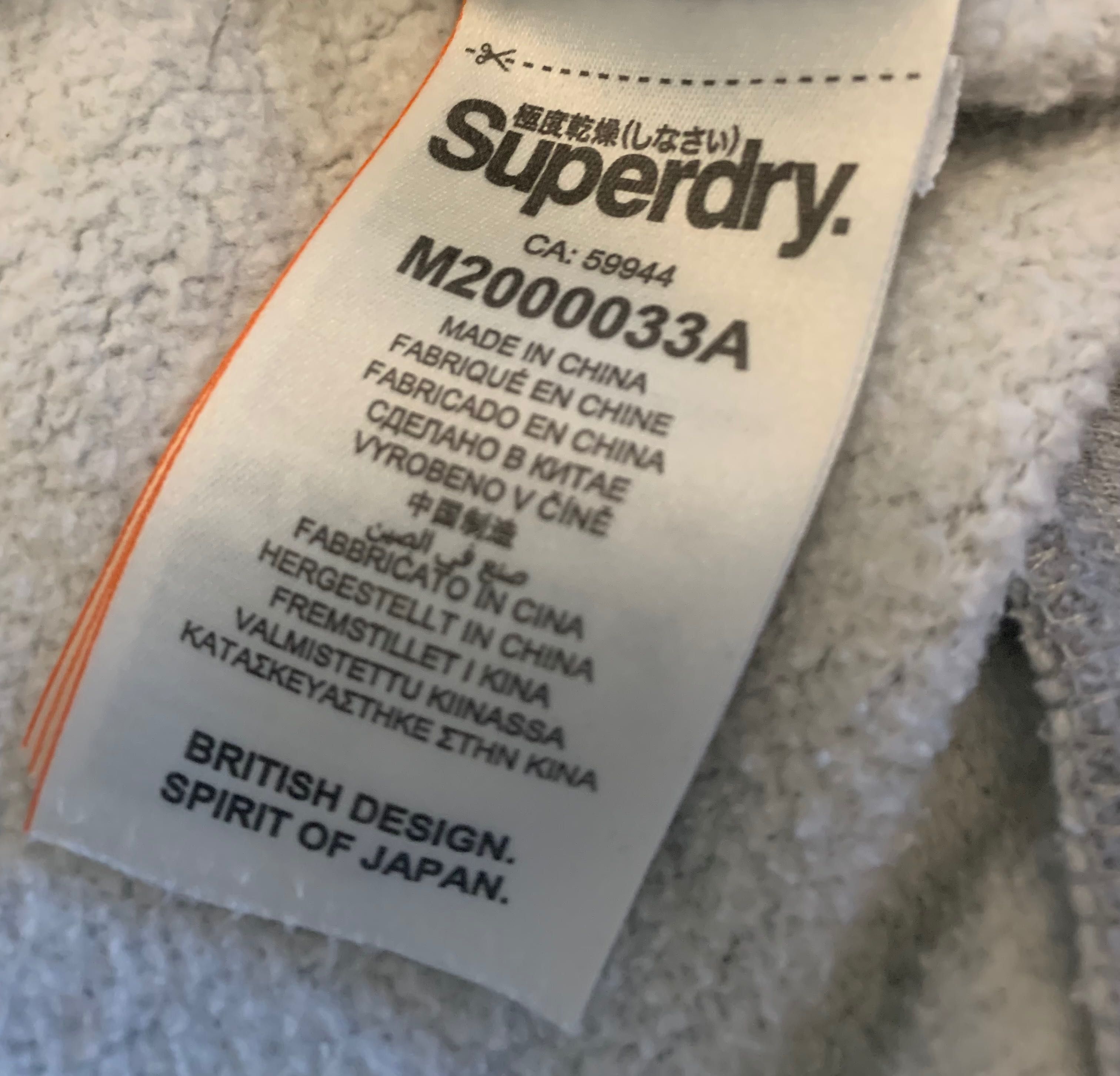 SuperDry markowa, logowana sportowa bluza męska kangurka r. XL bawełna