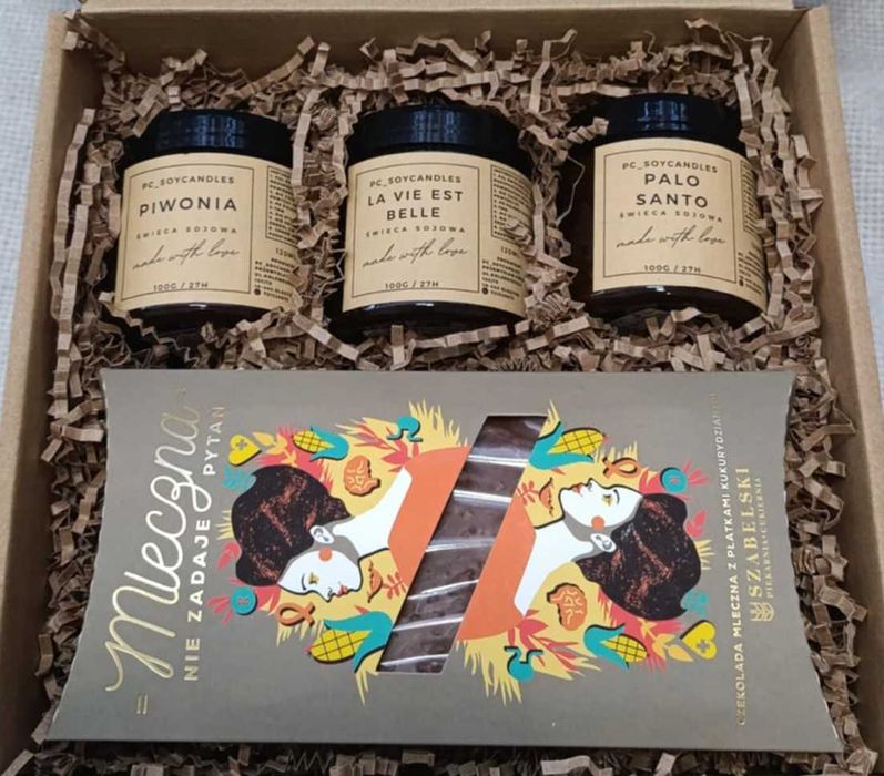 Zestaw Prezentowy 3x Świeca Sojowa 120ml + CZPK SERCE