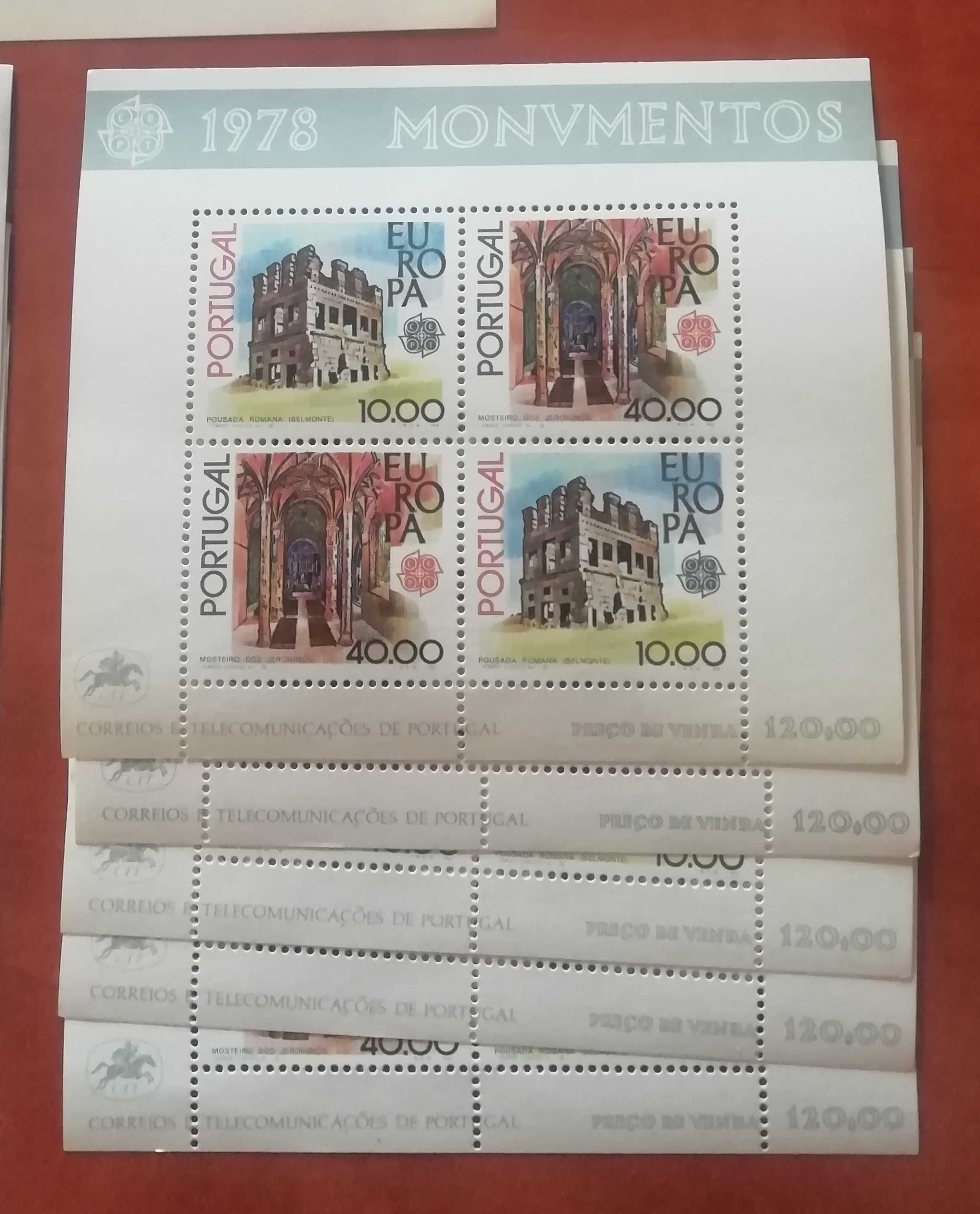 40 Blocos de selos Portugueses -Tema Europa