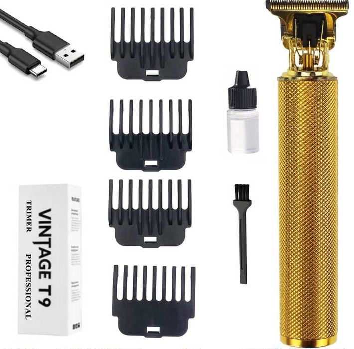 Trymer Barberski Profesjonalny – USB, 4 Nasadki, 3 Kolory!