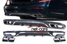 Dyfuzor spoiler tył, końcówki MERCEDES E W213 16- zwykły zderzak Chrom