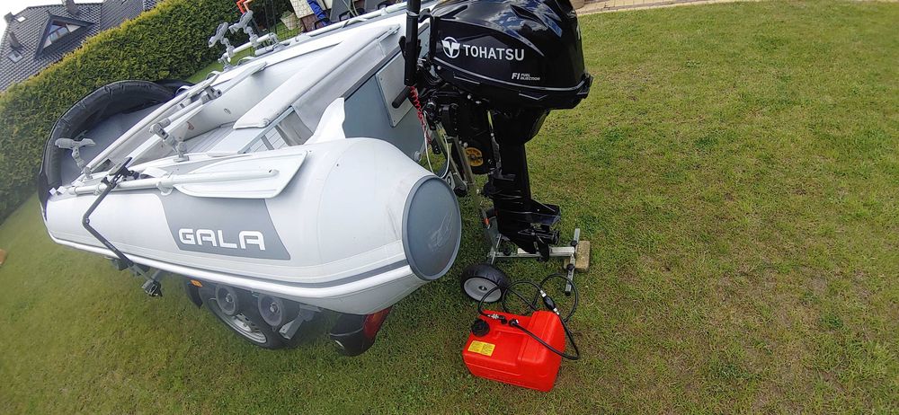 Ponton Gala F420+Silnik Tohatsu 15Hp+przyczepa Brenderup+dodatki