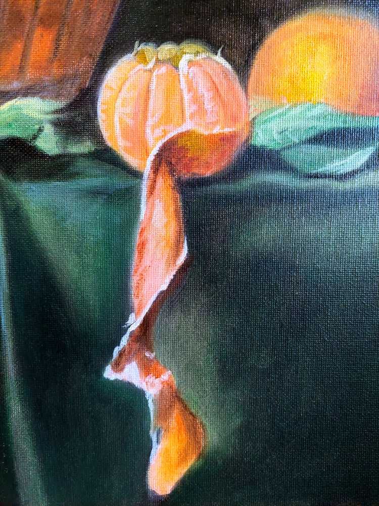 Tangerinas. 40x50 cm, Óleo sobre tela