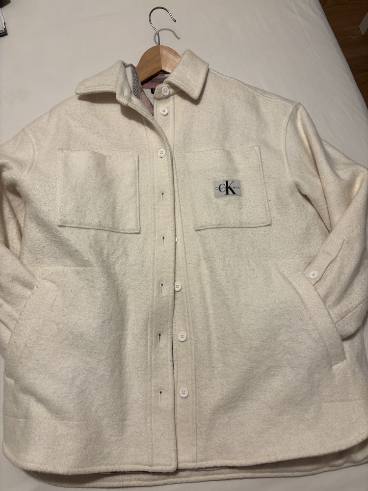 Casaco Calvin Klein lã cru