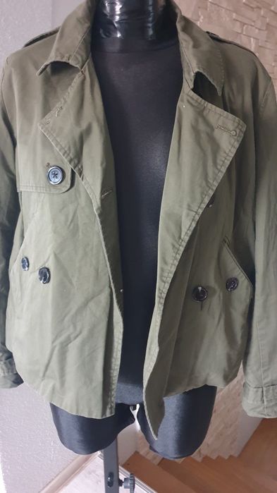 Kurtka krótka trencz damski kurteczka jesienna wdzianko roz S khaki