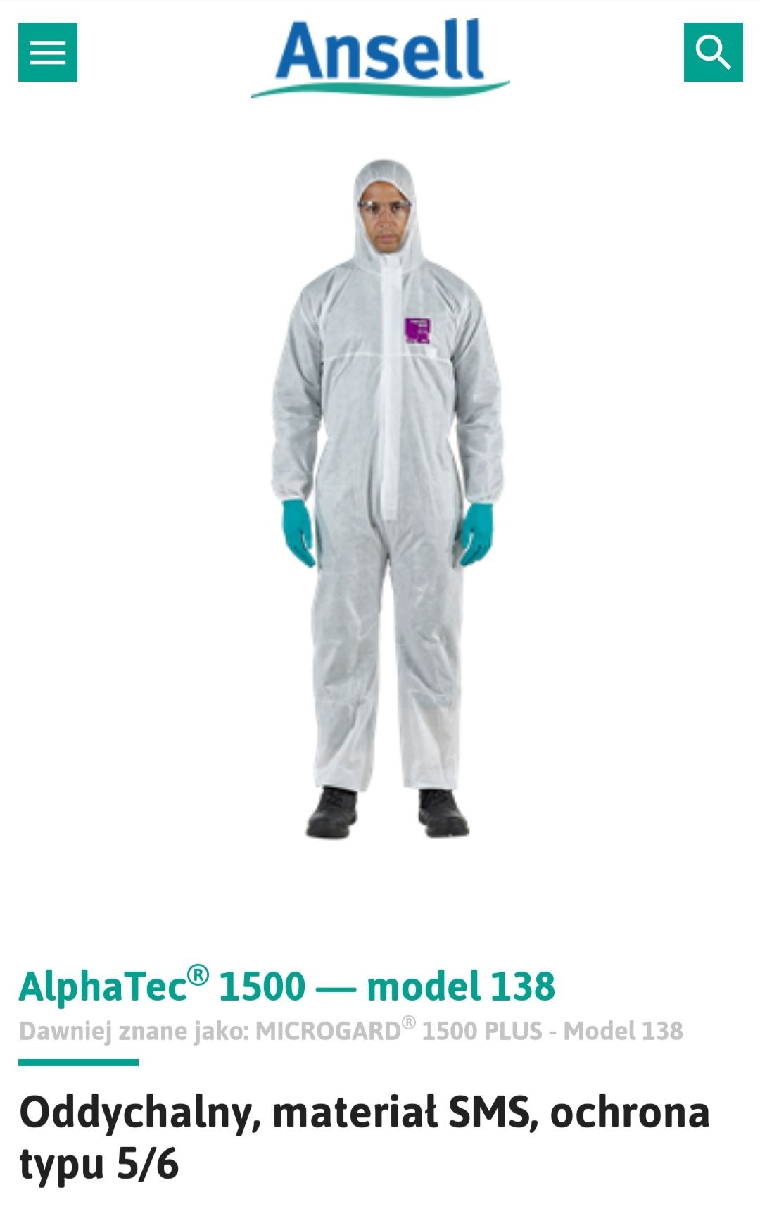 Kombinezon ochronny Alphatec