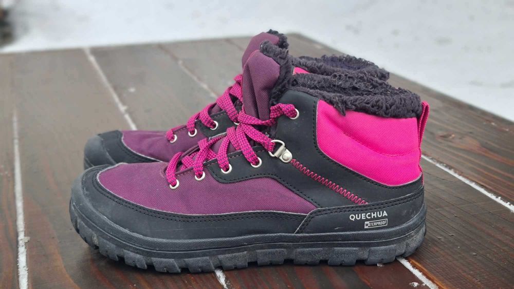 Термоботинки Зимние женские Quechua ОРИГІНАЛ на меху фуксия фиолет