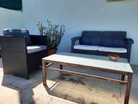 Conjunto de sofás e mesa exteriores para terraço/jardim
