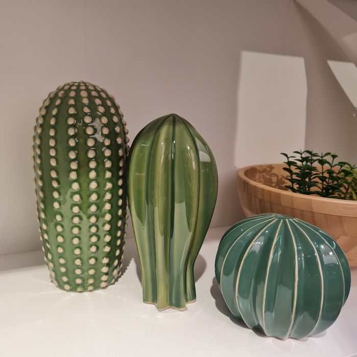 Ikea kaktusy ceramiczne komplet dekoracji 3 sztuki Nowe
