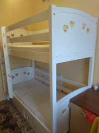 Łóżko piętrowe dla dzieci, materace 180x80cm