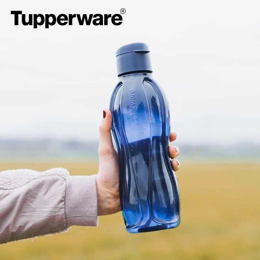 Екопляшка для води 500 мл з клапаном tupperware бутылка воды синя