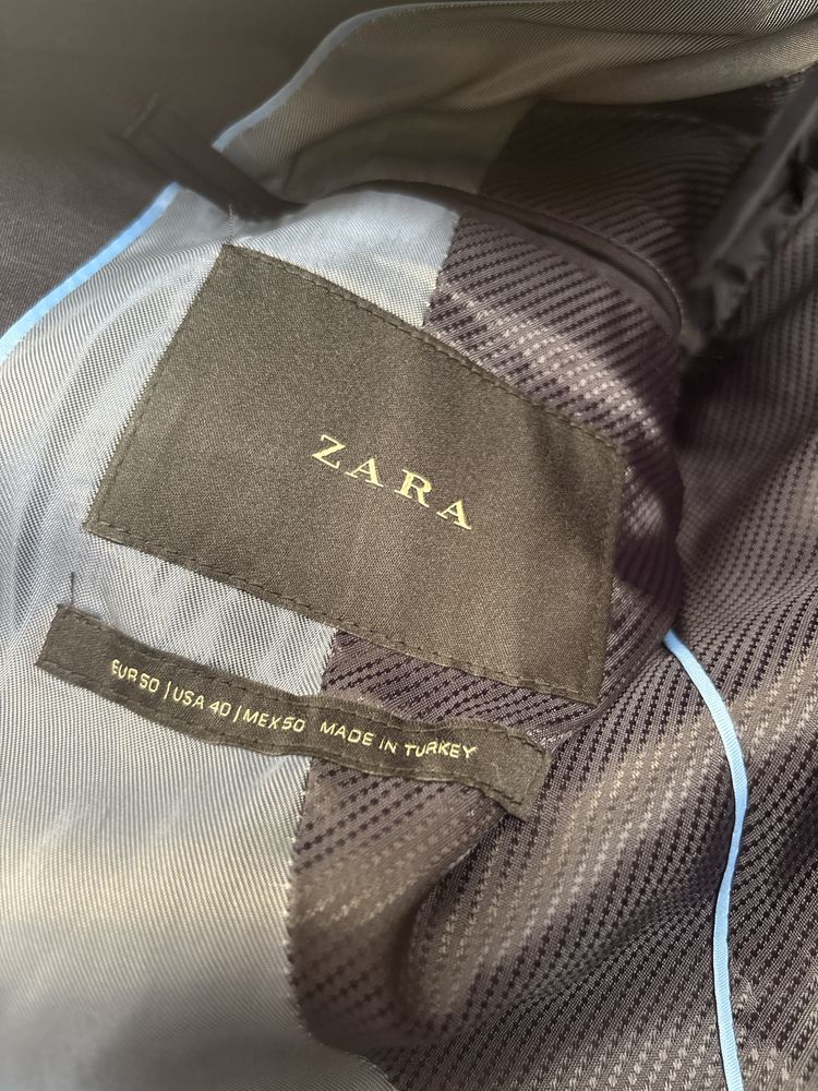 Чоловічий костюм Zara, темно-синій, розмір 50 (L)