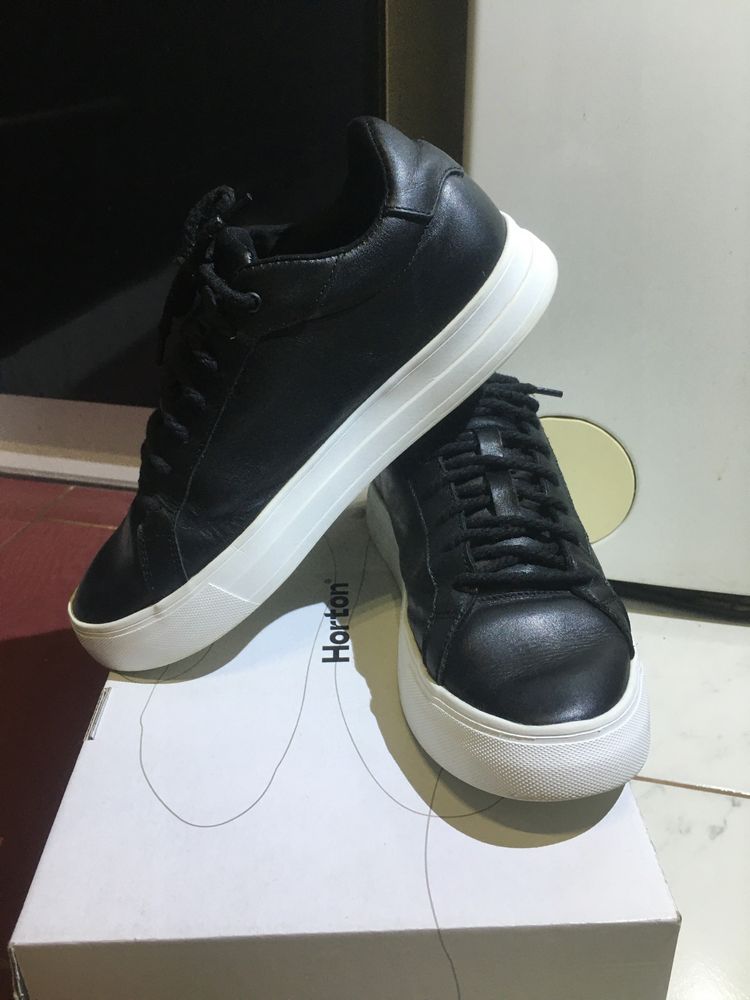 Кеди кожані Horton Grimmo black white 7001-3