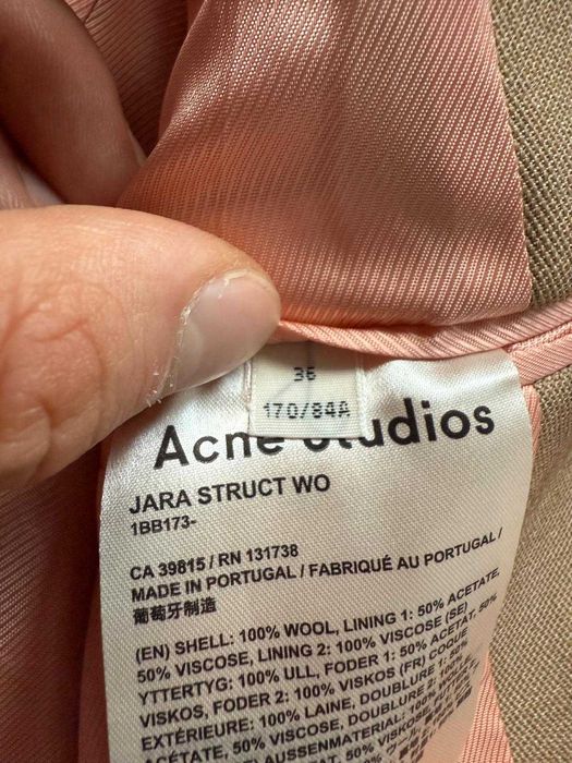 Oryginalny żakiet marynarka dwurzędowa damska Acne Studios