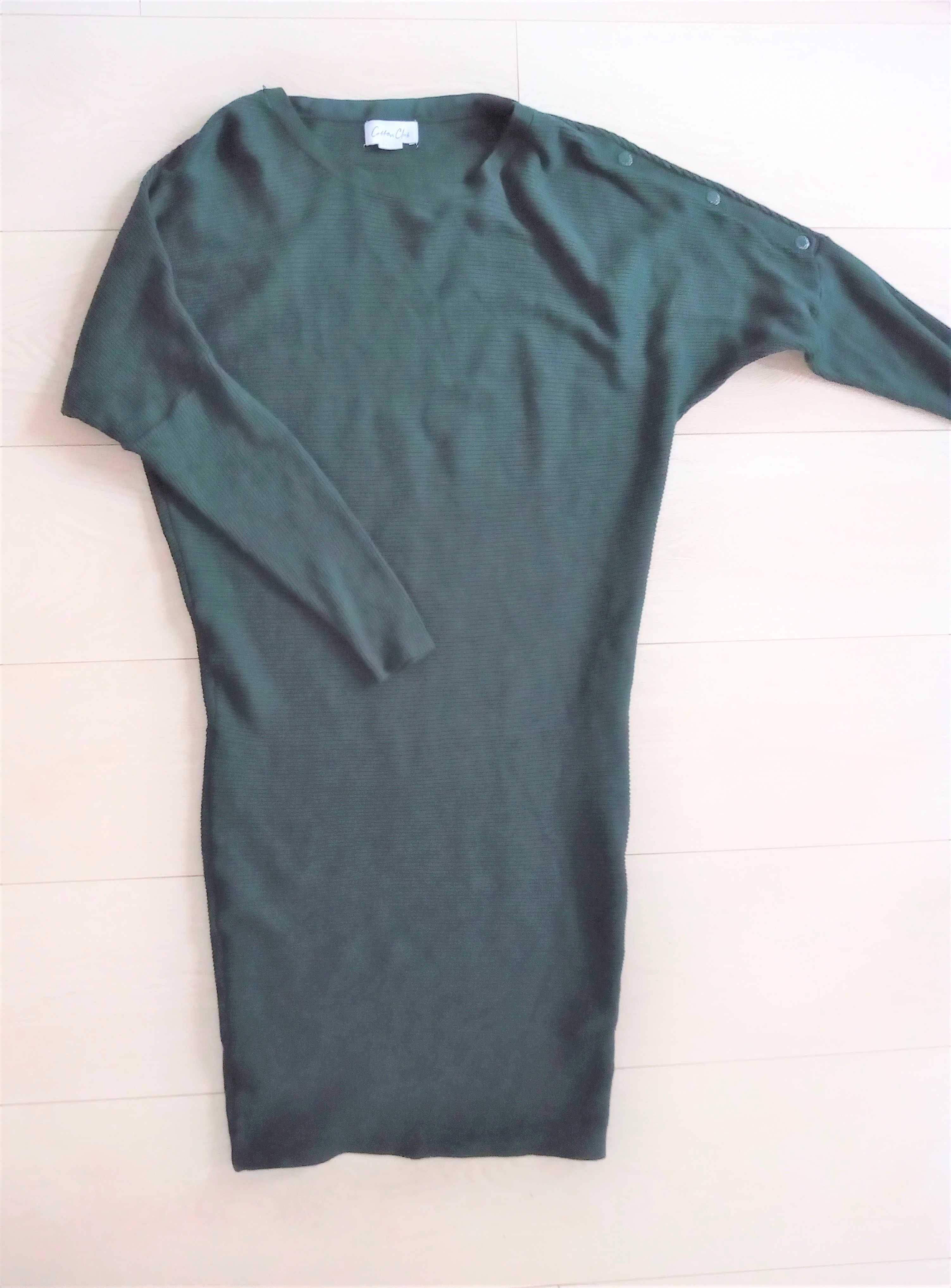 Długa sukienka sweter zielona Cotton Club