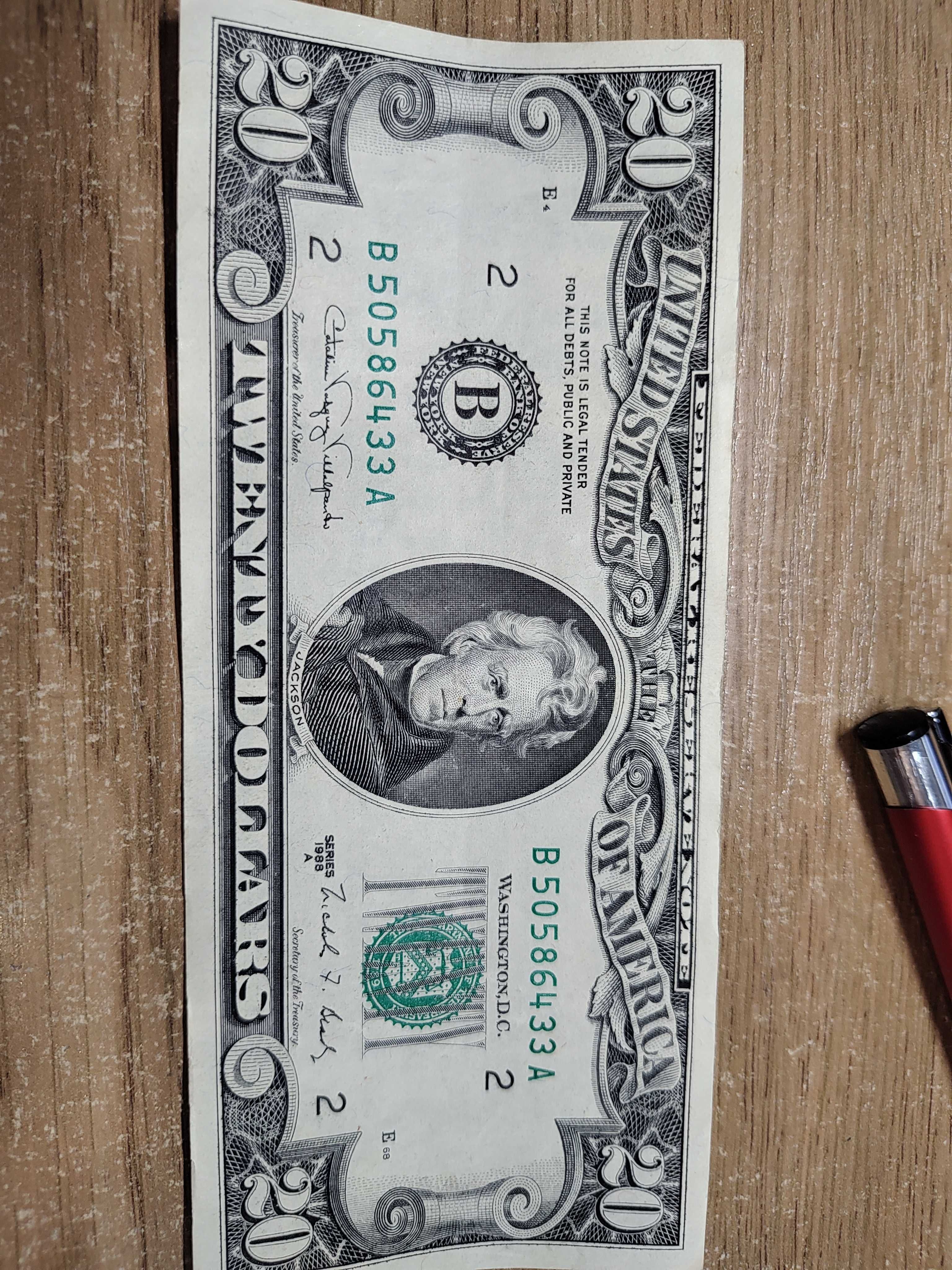 20 Dolarów 1988 seria A stan bardzo dobry